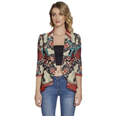 Grateful-dead-pacific-northwest-cover Women s 3/4 Sleeve Ruffle Edge Open Front Jacket by Sarkoni