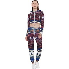 Grateful-dead-ahead-of-their-time Cropped Zip Up Lounge Set by Sarkoni