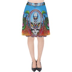 Grateful Dead Wallpapers Velvet High Waist Skirt by Sarkoni