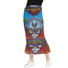 Grateful Dead Wallpapers Maxi Fishtail Chiffon Skirt by Sarkoni