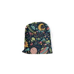 Alien Rocket Space Aesthetic Drawstring Pouch (xs) by Sarkoni