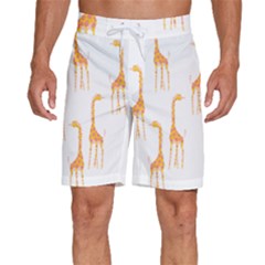 Giraffe Pattern T- Shirt Giraffes T- Shirt Men s Beach Shorts by EnriqueJohnson