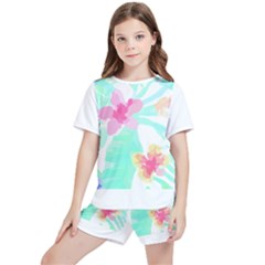 Hawaii T- Shirt Hawaii Flower Pattern T- Shirt Kids  T-shirt And Sports Shorts Set by EnriqueJohnson