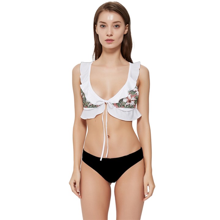 Hawaii T- Shirt Hawaii Hello Modern T- Shirt Low Cut Ruffle Edge Bikini Top