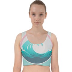 Tidal Wave Ocean Sea Tsunami Wave Minimalist Velvet Racer Back Crop Top by uniart180623