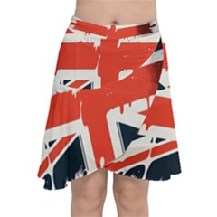 Union Jack England Uk United Kingdom London Chiffon Wrap Front Skirt by uniart180623