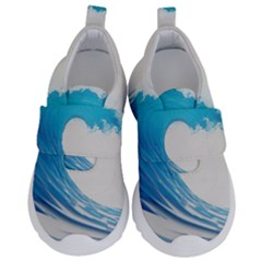 Wave Tsunami Tidal Wave Ocean Sea Water Kids  Velcro No Lace Shoes by uniart180623