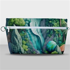 Waterfall Jungle Nature Paper Craft Trees Tropical Handbag Organizer by uniart180623