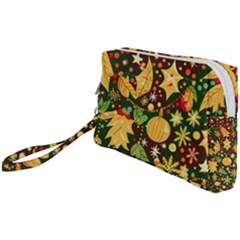 Christmas Pattern Wristlet Pouch Bag (small) by Valentinaart