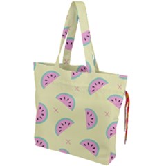 Watermelon Wallpapers  Creative Illustration And Patterns Drawstring Tote Bag by Ket1n9