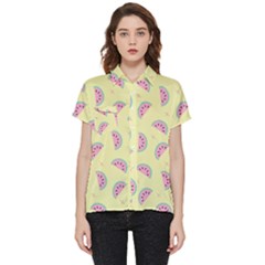 Watermelon Wallpapers  Creative Illustration And Patterns Short Sleeve Pocket Shirt by Ket1n9