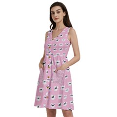 Girly Girlie Punk Skull Sleeveless Dress With Pocket by Ket1n9