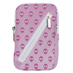 Alien Pattern Pink Belt Pouch Bag (large) by Ket1n9