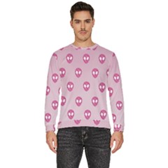 Alien Pattern Pink Men s Fleece Sweatshirt by Ket1n9