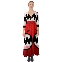 Funny Angry Button Up Boho Maxi Dress by Ket1n9