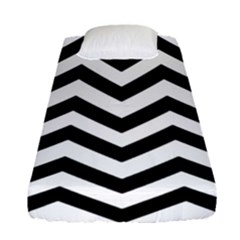 Black And White Chevron Fitted Sheet (single Size) by Ket1n9