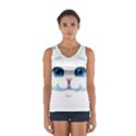 Cute White Cat Blue Eyes Face Sport Tank Top  View1