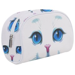 Cute White Cat Blue Eyes Face Make Up Case (medium) by Ket1n9