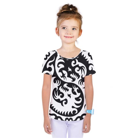 Ying Yang Tattoo Kids  One Piece T-shirt by Ket1n9