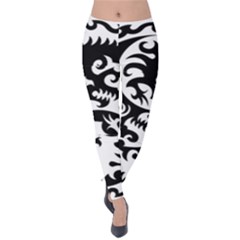 Ying Yang Tattoo Velvet Leggings by Ket1n9