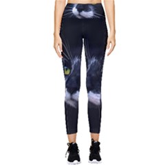 Face Black Cat Pocket Leggings  by Ket1n9