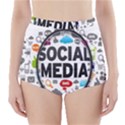 Social Media Computer Internet Typography Text Poster High-Waisted Bikini Bottoms View1