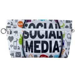 Social Media Computer Internet Typography Text Poster Handbag Organizer by Ket1n9