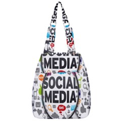 Social Media Computer Internet Typography Text Poster Center Zip Backpack by Ket1n9