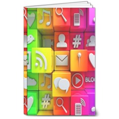 Colorful 3d Social Media 8  X 10  Softcover Notebook by Ket1n9