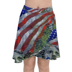 Usa United States Of America Images Independence Day Chiffon Wrap Front Skirt by Ket1n9