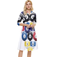 Racked Billiard Pool Balls Classy Knee Length Dress by Ket1n9