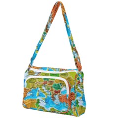 World Map Front Pocket Crossbody Bag by Ket1n9