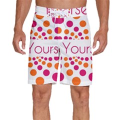 Be Yourself Pink Orange Dots Circular Men s Beach Shorts by Ket1n9