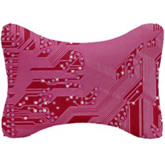 Pink Circuit Pattern Seat Head Rest Cushion by Ket1n9