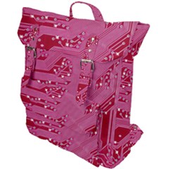 Pink Circuit Pattern Buckle Up Backpack by Ket1n9