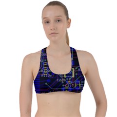 Technology Circuit Board Layout Criss Cross Racerback Sports Bra by Ket1n9