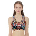 Wood Sculpture Bali Logo Sports Bra with Border View1