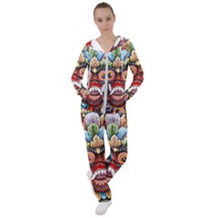 Wood Sculpture Bali Logo Women s Tracksuit by Ket1n9