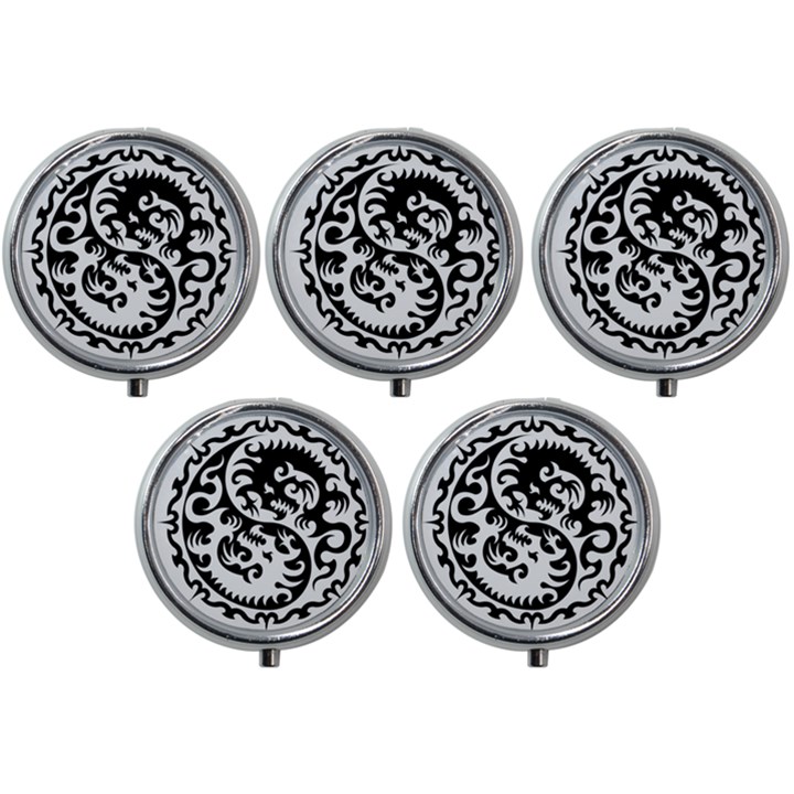 Ying Yang Tattoo Mini Round Pill Box (Pack of 5)