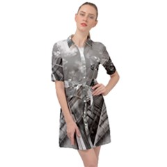 Architecture-skyscraper Belted Shirt Dress by Ket1n9