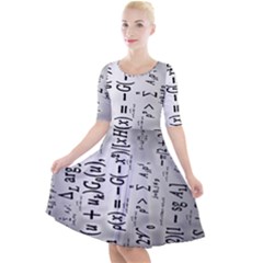 Science Formulas Quarter Sleeve A-line Dress by Ket1n9