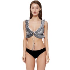 Science Formulas Low Cut Ruffle Edge Bikini Top by Ket1n9