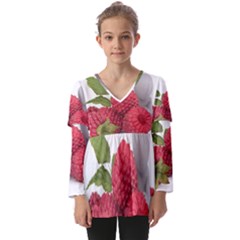 Fruit-healthy-vitamin-vegan Kids  V Neck Casual Top by Ket1n9