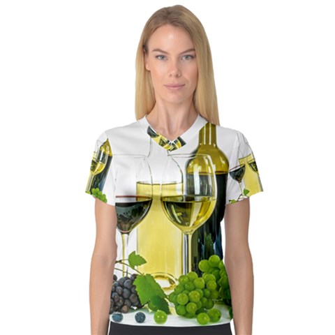 White-wine-red-wine-the-bottle V-neck Sport Mesh T-shirt by Ket1n9