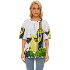 White-wine-red-wine-the-bottle Oversized Basic T-shirt by Ket1n9