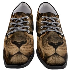 African-lion-mane-close-eyes Women Heeled Oxford Shoes by Ket1n9