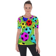 Balls Colors Shoulder Cut Out Short Sleeve Top by Ket1n9