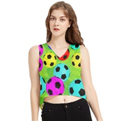 Balls Colors V-neck Cropped Tank Top by Ket1n9