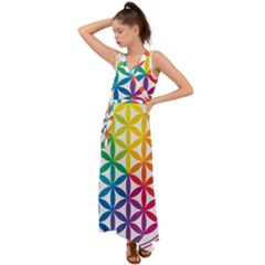 Heart Energy Medicine V-neck Chiffon Maxi Dress by Ket1n9