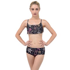 Flower Art Pattern Layered Top Bikini Set by Ket1n9